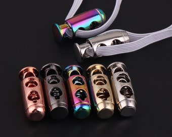 Rainbow Cord Lock Adjuster Elastic Adjuster cord Stop Toggles Flat Band Stopper Shape Fastener Sewing Clothing Rope elastic cord Cord Lock
