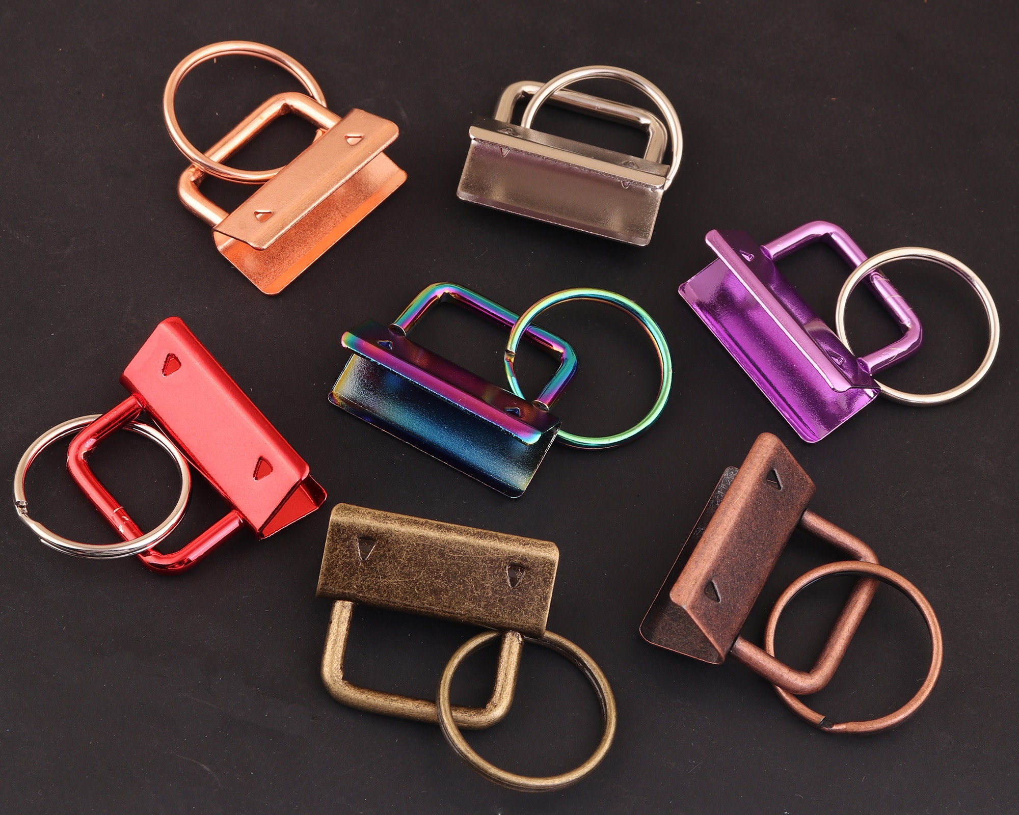 1 1/4inch Key Fob Hardware with Key Rings Set Key fob Hardware Etsy