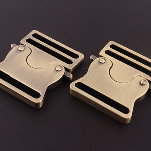 Bronze Metal Quick Side Slide Release Buckle,38 mm Backpack Shackle webbing adjustable buckles strap buckle clasp Lock for Backpacks Webbing