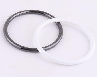 Mango de anillo en O para monedero de metal gris y blanco, anillo de monedero con hebilla en O de 2 "(50 mm) Aleación de ZINC de alta calidad Hebilla O-Ring Gag Leather Craft hardware