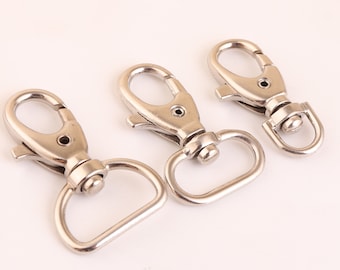 8 mm / 20 mm Silber drehbar Haken Drehverschluss Geldbörse Verschluss Schlüsselbund Schlüsselanhänger Geldbörse Hardware Swivel Hook Lanyard Clips Karabinerhaken für Riemen / Tasche