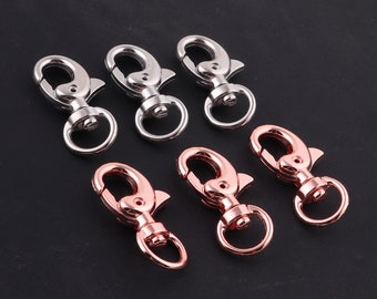 Lobster Swivel Clasps,9 mm Rose Gold/silver swivel Hook Clasps Claws,Carabiner Snap,Buckle Gate Bag,Purse Strap,Handbag Snap,Purse Hook clip