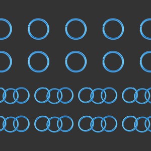 10mm Blue Metal Mini Round Split Key Chain Rings Jewelry Charm Purse Clasp Supplies Jump Rings Loop Key Ring Pendant DIY Key Fob Hardware