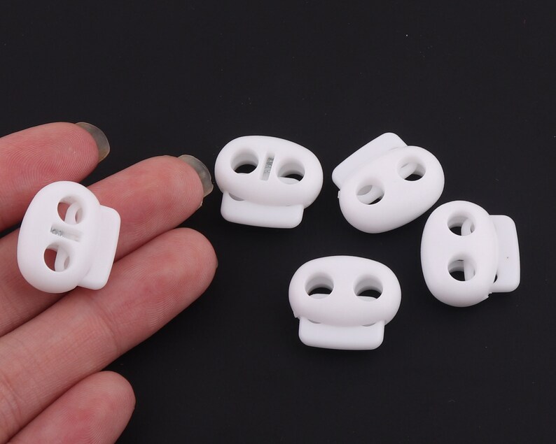 Milisten Lot de 50 bloqueurs de cordon en plastique à trou unique avec cordon de serrage élastique et extrémités rondes en forme de boule pour le camping et la randonnée