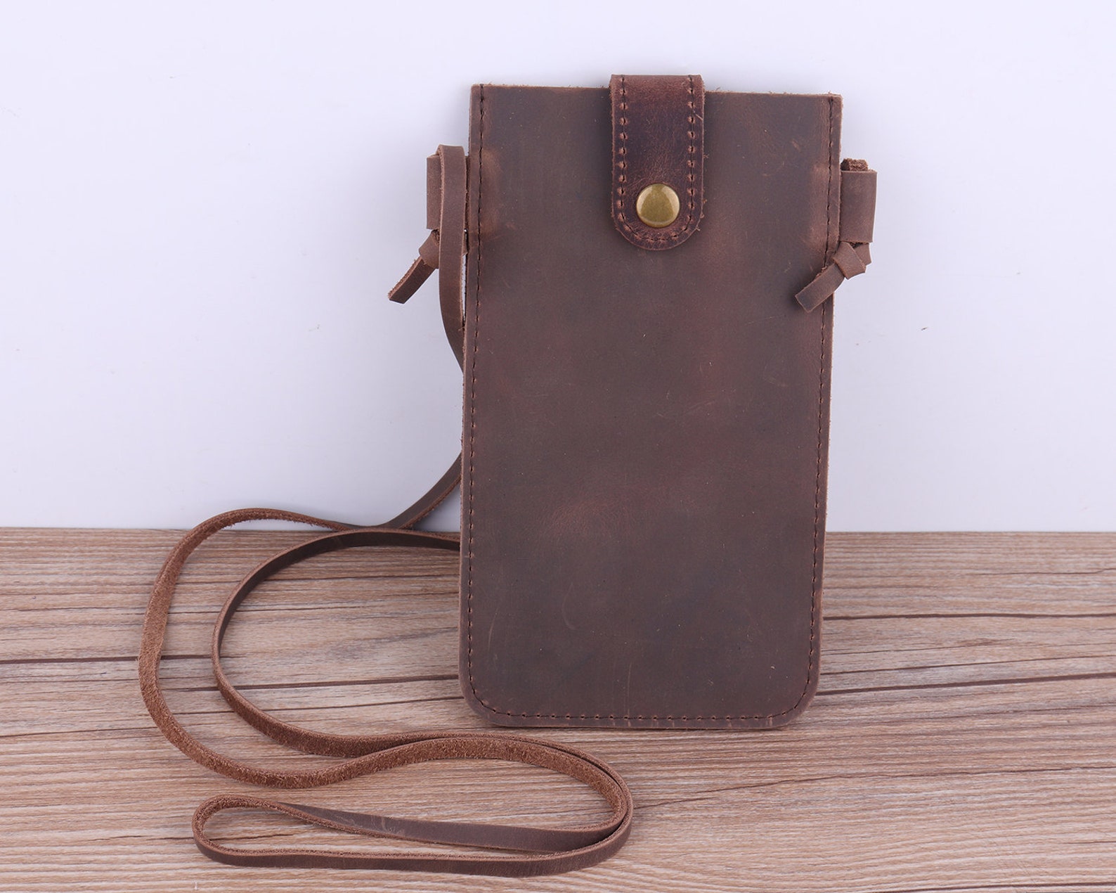 Leather Mobile Phone Casesbrown Leather Iphone Travel Etsy