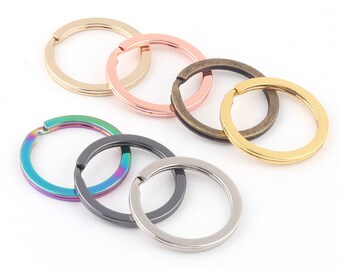 Round Flat Split Rings for Key Ring and Key Chains-1 inch flat key rings-Rainbow/rose gold/silver split ring wire Split Ring,Link,Connector