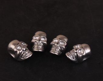 5mm stainless steel Skull Beads Tibetan Silver bead Halloween Costume Jewelry Making Supplies for Necklaces Bracelets small hole Skull Beads