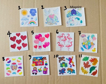 Vintage Sandylion glittery sticker mods you choose animals, balloons, wedding , tots, frogs collectible