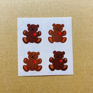 Vintage Sandylion brown teddy bears stickers mod