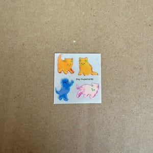 Vintage Sandylion mini pearly kitten cat sticker mod cute collectible