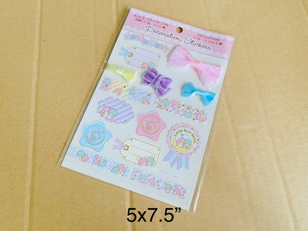 Lala Sticker Label Sanrio Kiki Lala LTS Little Twin Stars Label Stickers With Bows Cute ...