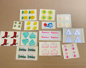 Lot d'autocollants vintage japonais kawaii en séchant : années 80-90 à collectionner