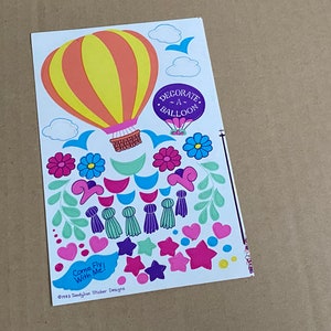 Vintage Sandylion kromekote hot air balloon maxi sticker