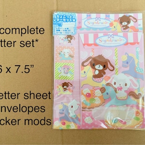 Conjunto de letras incompletas de Sanrio Sugarbunnies, carrusel de dulces, lindo coleccionable kawaii