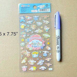 Stickers phoques prismatiques d'été Sanrio Cinnamoroll, kawaii de collection
