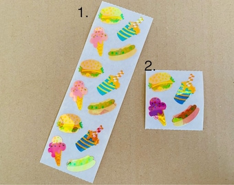 Vintage Sandylion Pearly Junk Food Stickers: Collectible Mod Style