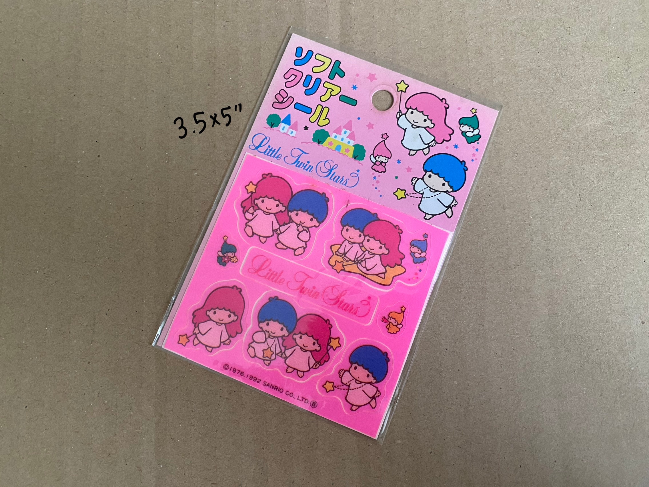 Vintage 1992 Sanrio Kiki Lala Little Twin Star LTS Neon Stickers
