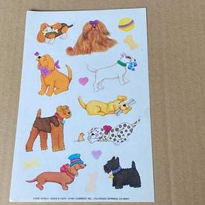 Vintage huidige hondenstickers vel