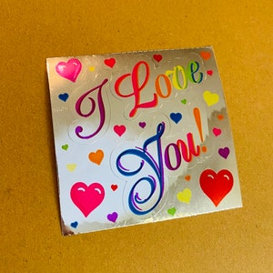 Vintage Sandylion mylar je t'aime mod