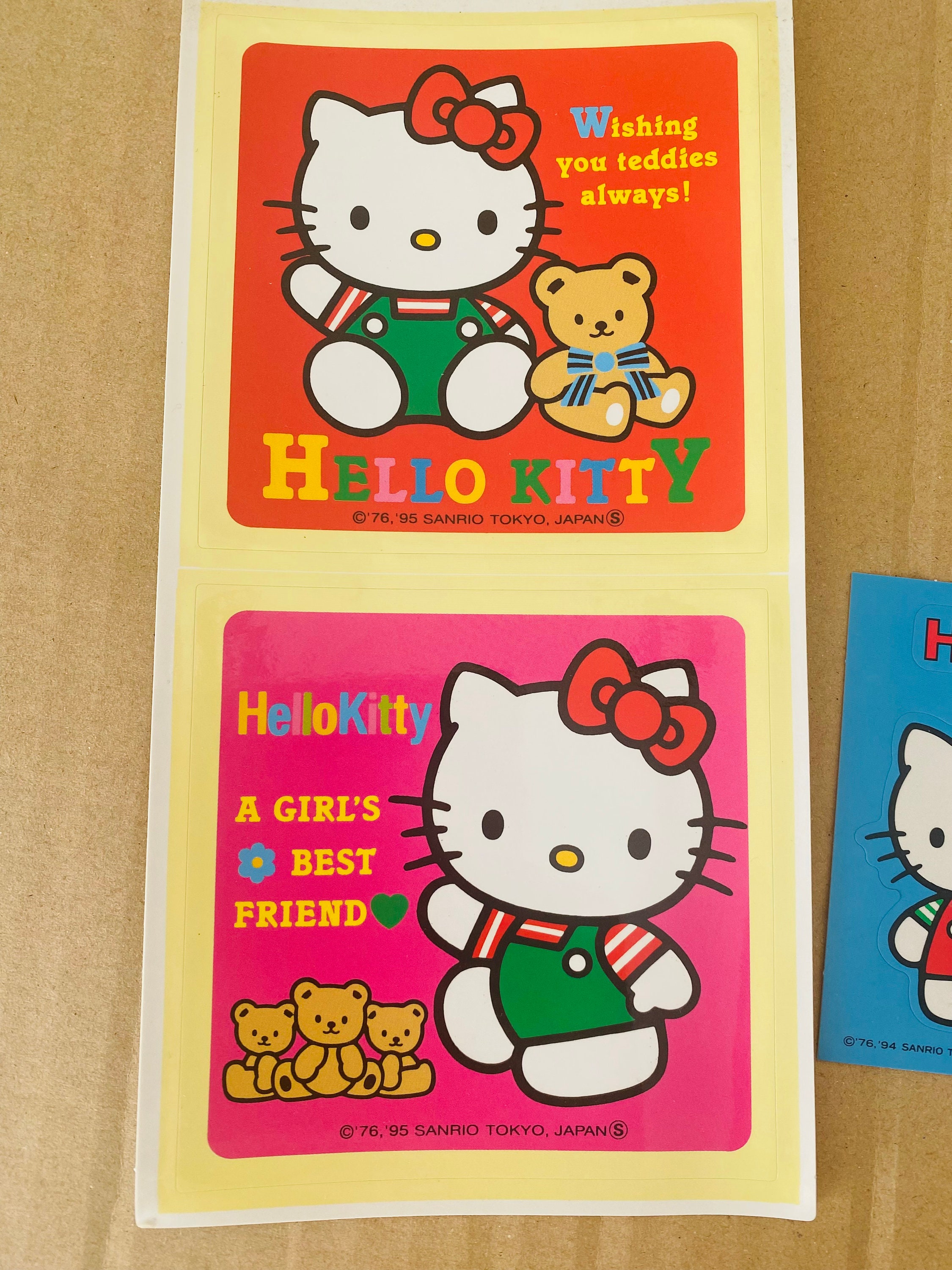 Sanrio Vintage Hello Kitty 1994 1995 Stickers Cute Kawaii
