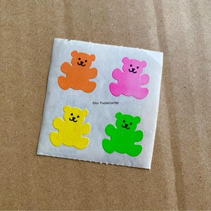 Mignons oursons en peluche néon Sandylion kromekote vintage à collectionner