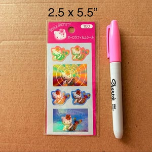 Adesivi Sanrio Hello Kitty Pearly Aurora Shiny Mermaid, carini e kawaii da collezione