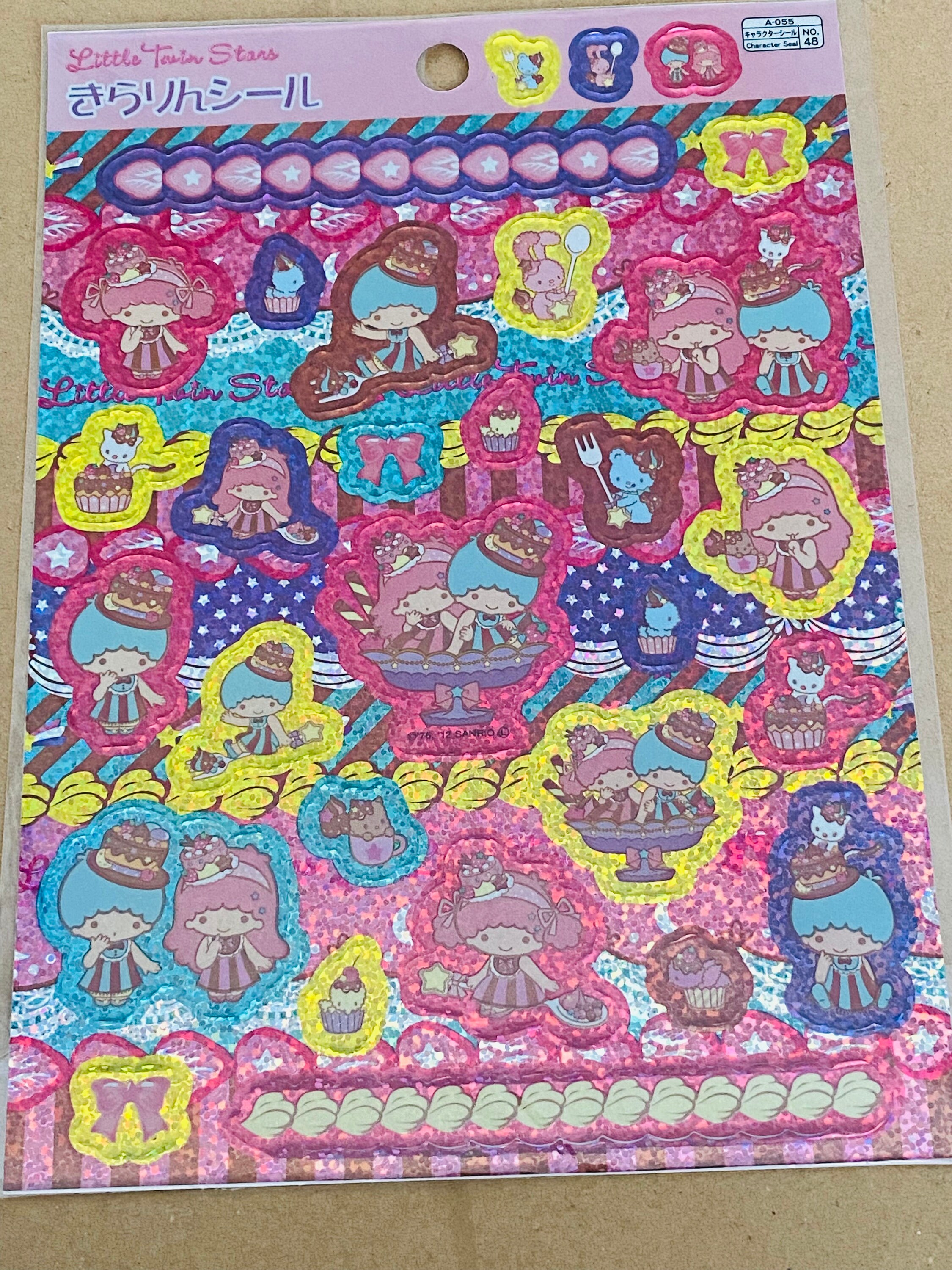 Lala Sticker Label Sanrio LTS Little Twin Stars Kiki Lala Sparkly Stickers Sheet You ...