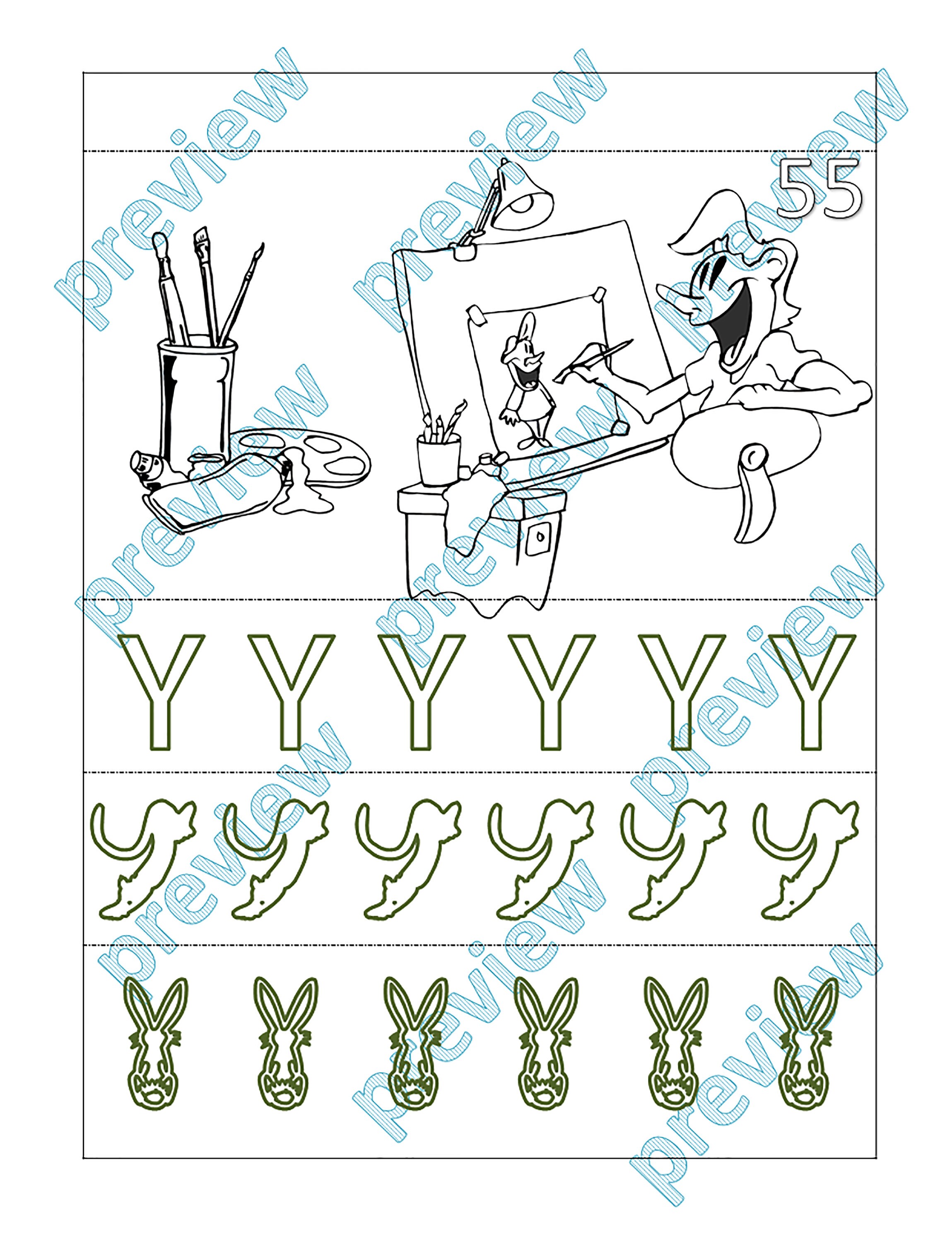 Artist coloring book for kids 58 coloring pages Digital | Etsy