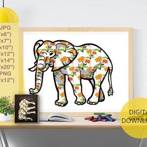 10 Elephant Digital Print, Digital Background Papers, Wall Art Print, Book-Covers… 300 ppi INSTANT DOWNLOAD.