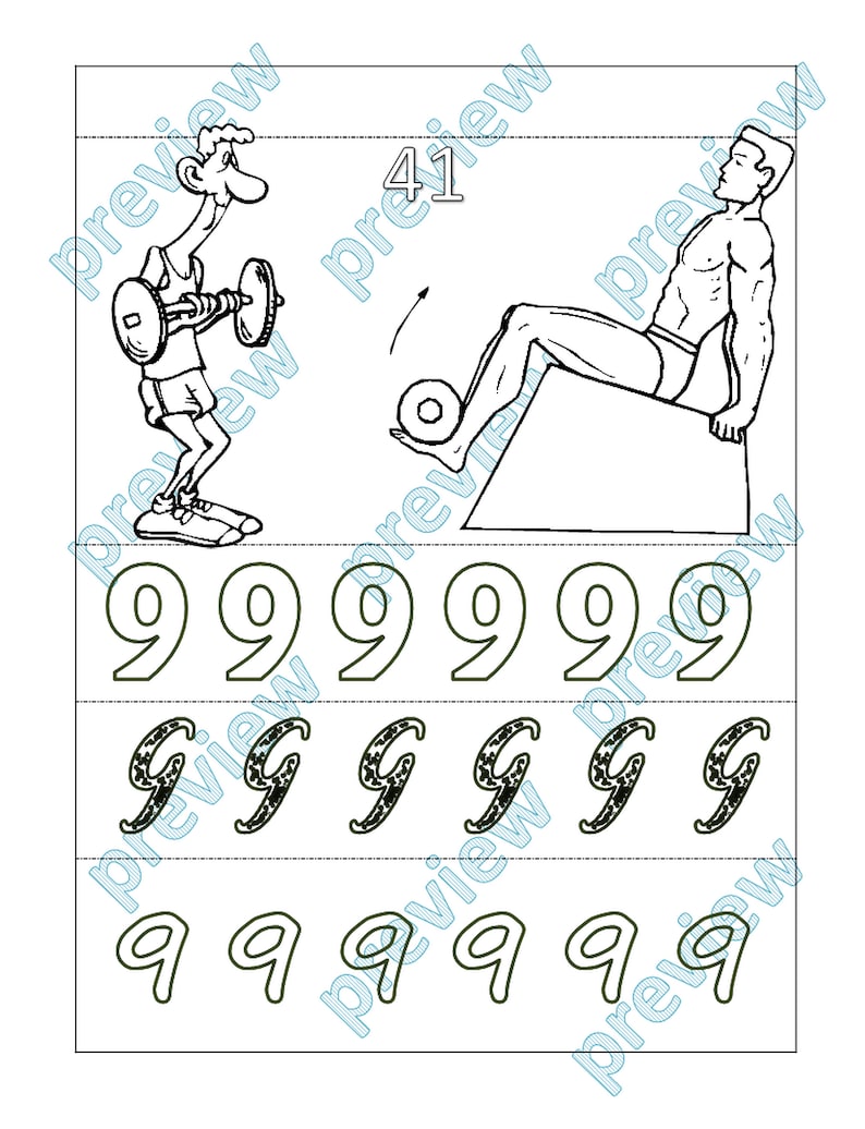 Download Bodybuilding coloring book for kids 58 coloring pages | Etsy