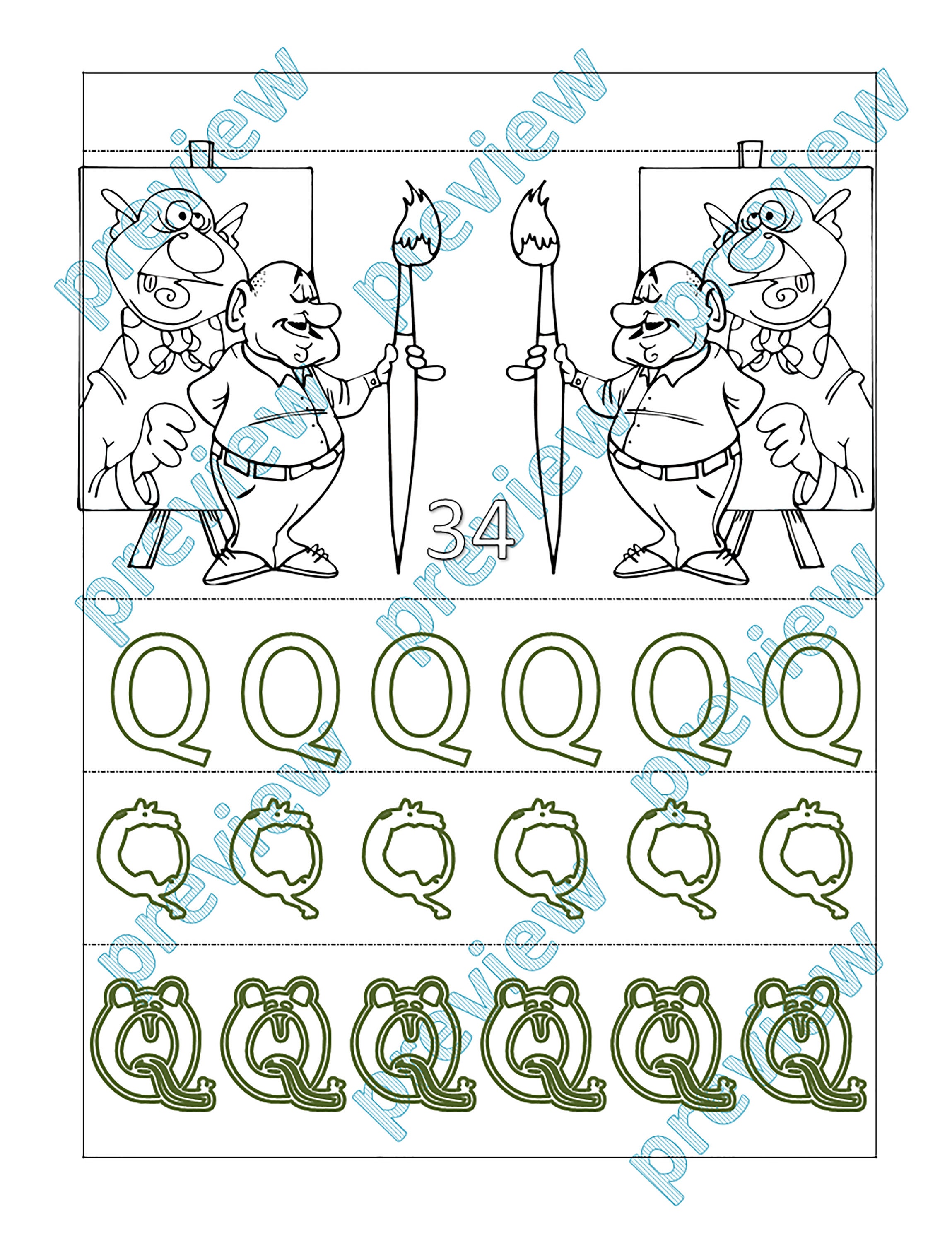Artist coloring book for kids 58 coloring pages Digital | Etsy