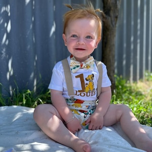 Handmade Personalised Lion King Simba 1st Birthday Outfit Boys Outfit baby
