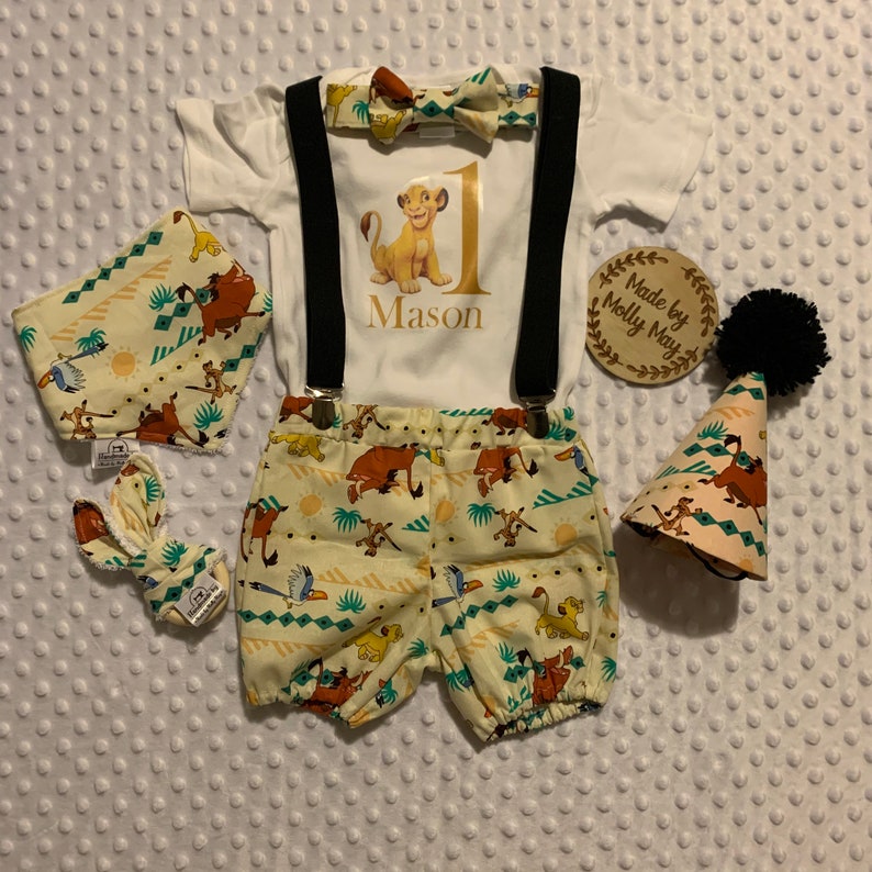 Handmade Personalised Lion King Simba 1st Birthday Outfit Boys | Etsy