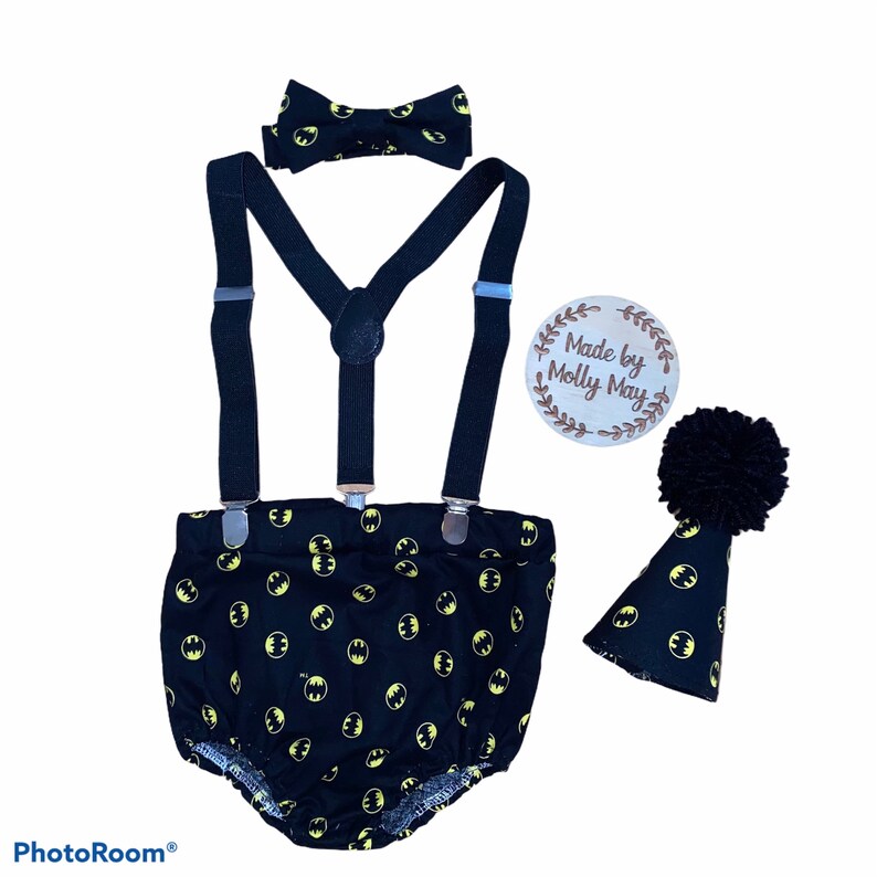 Handmade Batman Cake Smash Outfit First Birthday