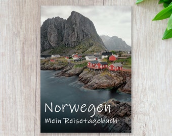 Reisetagebuch Norwegen zum Ausfüllen | Reise Journal Tagebuch mit viel Abwechslung | Reisegeschenk personalisierter Reiseführer | Calmondo