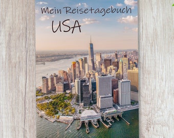 USA - Reisetagebuch zum Ausfüllen | Reise Journal Tagebuch mit viel Abwechslung für Amerika | Reisegeschenk personalisierter Reiseführer