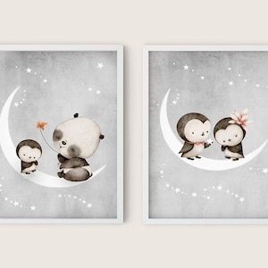 2er Set Kinderbilder | liebevoll gestaltete Poster, Bilder für Kinder & Babys, Wand-Deko für Kinderzimmer | DIN A4 - Ohne Rahmen | Calmondo