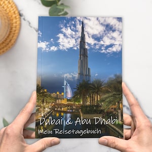 Travel diary Dubai & Abu Dhabi for writing yourself | Diary with lots of variety + great photos | Design your own travel guide | Calmondo