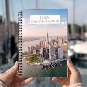USA Reisetagebuch | inspirierendes Travel Journal Reisebuch für Amerika Achtsamkeitstagebuch Geschenk USA Tagebuch | DIN A5 | New York