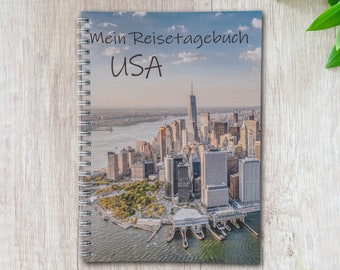 Reisetagebuch USA zum Selberschreiben | Spiralbindung | Tagebuch zum Ausfüllen mit viel Abwechslung | gestalte deinen Reiseführer | Calmondo