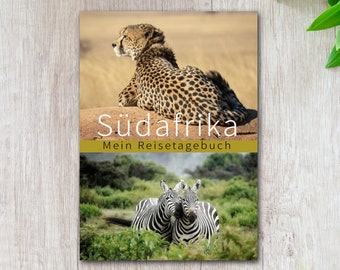Reisetagebuch Südafrika zum Ausfüllen | Safari Reisebuch Tagebuch Afrika mit viel Abwechslung | schreibe deinen personalisierten Reiseführer