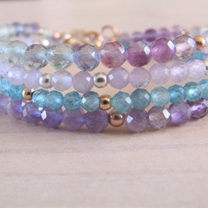 Gemstone stacking bracelets, 15% off if you take 3!! Gemstone bracelets in 14K gold filled or sterling silver, birthstones bracelets