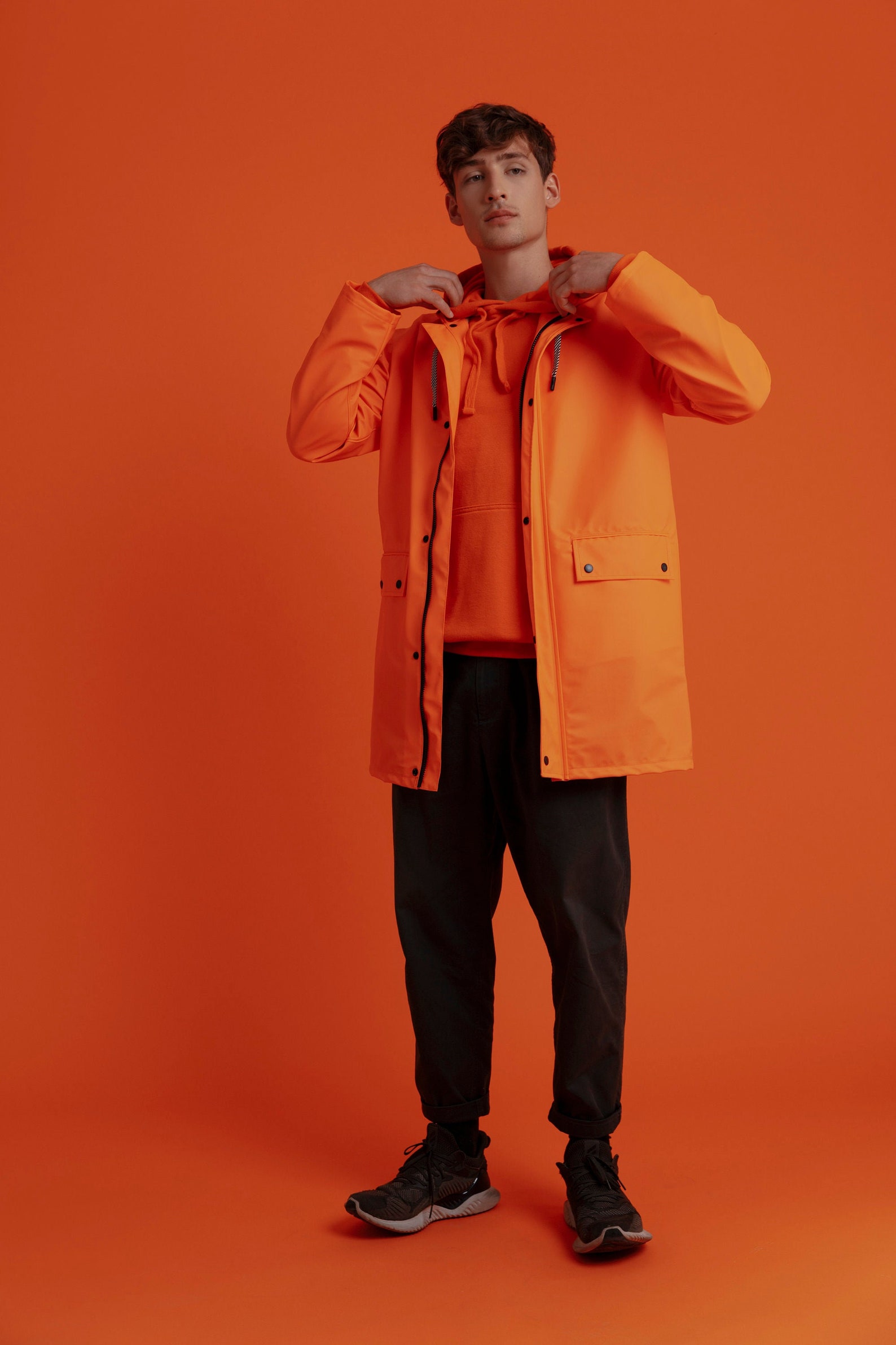 Men Classic Orange Raincoat | Etsy