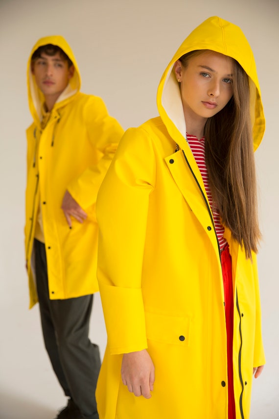 classic yellow rain jacket