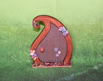 Purple and Pink Sparkly Gemstone Small Garden Door Whimsical Magic Miniature Faerie Yard Art Gem Desk Shelf Fairy Portal