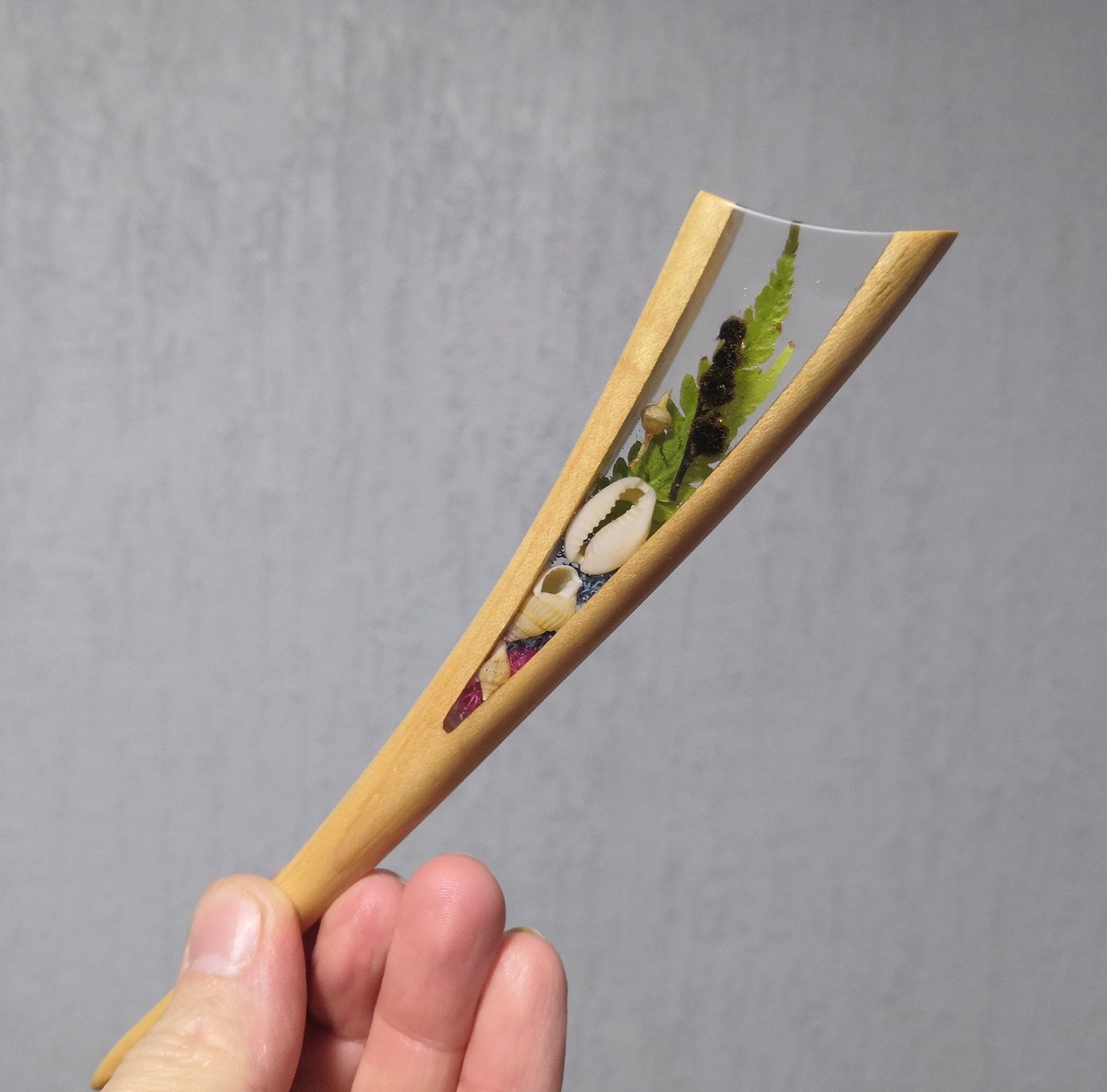 Wooden Hair Stick with Seashells. Wooden stick for hair with Etsy