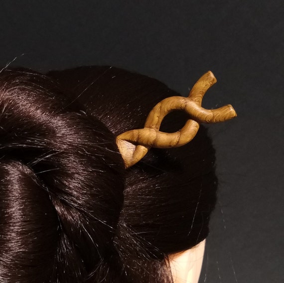 Oak hair stick. Bun holder. Gift for women with long hair. Etsy