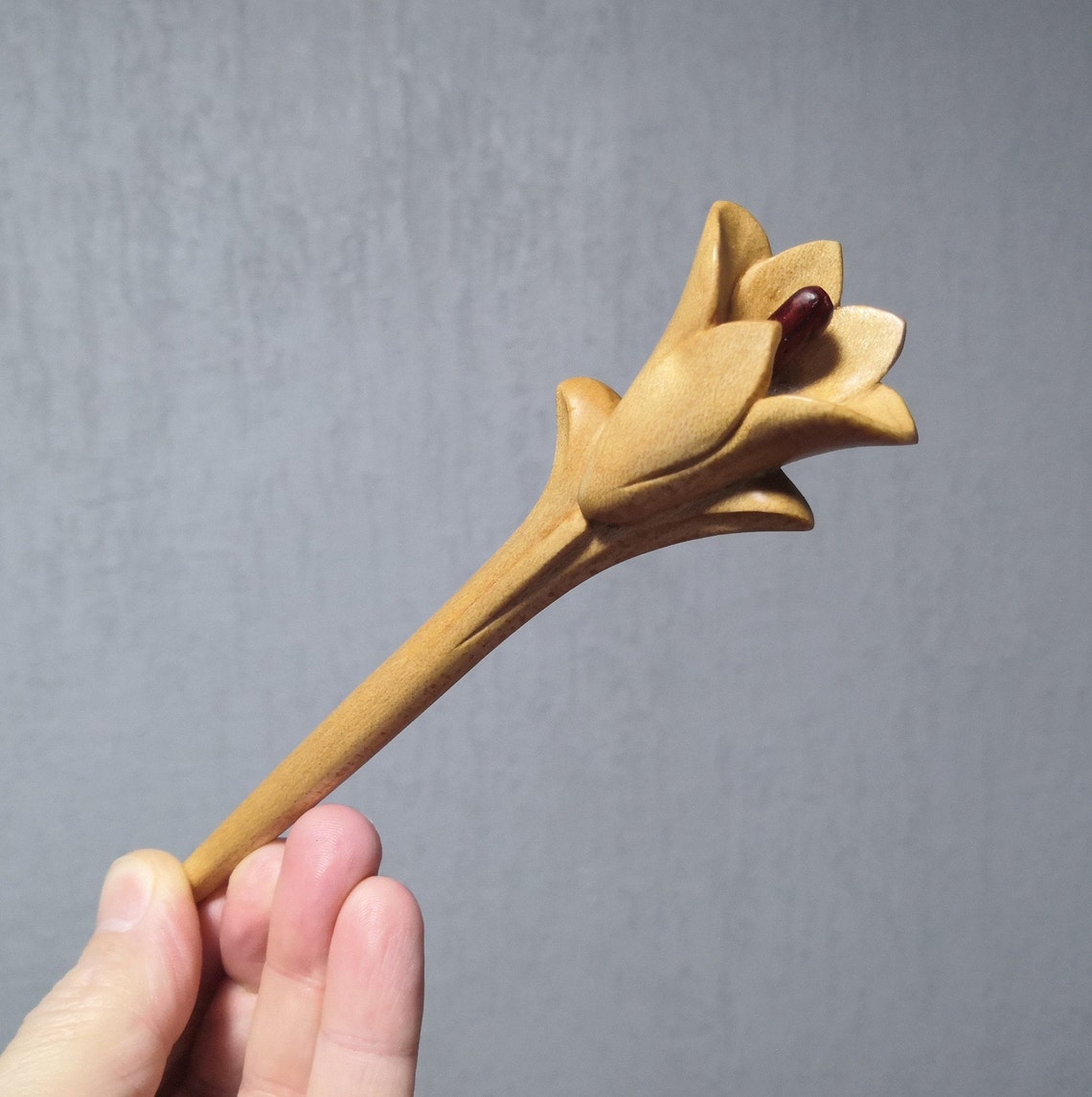 Handmade carved hair stick.Wooden hair stick in the shape of a Etsy