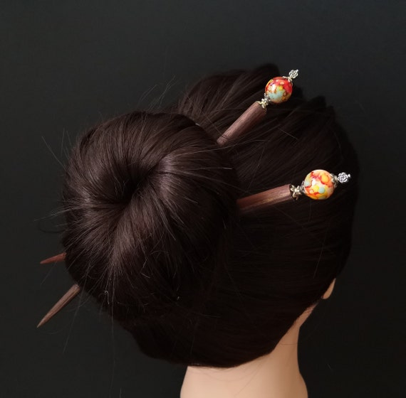 Set Of Wooden Sticks For Hair Hair Claw Clips A Set Of Etsy