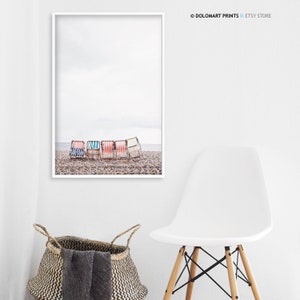 Retro Beach Chair Art Print, Coastal Living Room Decor (Digital Download) image 4